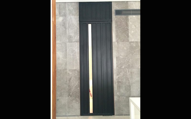 Pivot Door & Fixed Overhead Panel with Tempered Glass