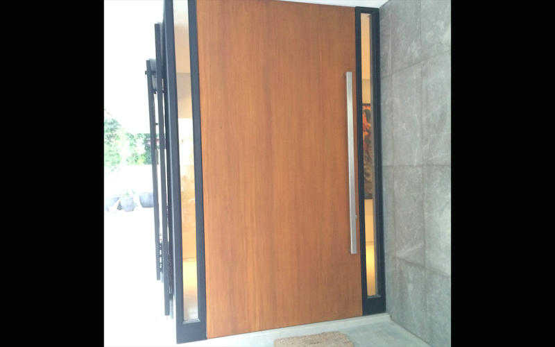Stainless Steel Door Handle in Satin Hairline Finish