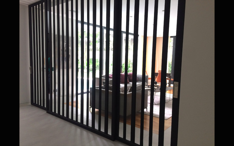 Sliding Door & Fixed Panel Set with Tempered Glass